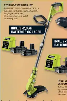 XL-BYG RYOBI GRÆSTRIMMER 18V tilbud