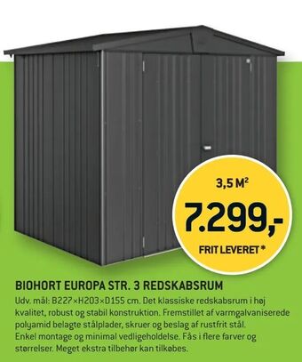 Biohort europa str. 3 redskabsrum