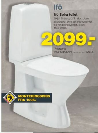 Bauhaus Ifö Spira toilet tilbud