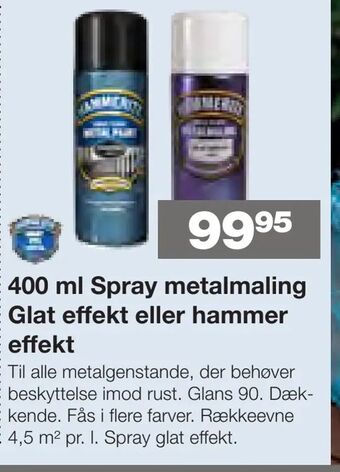 400 ml Spray metalmaling Glat effekt eller hammer effekt