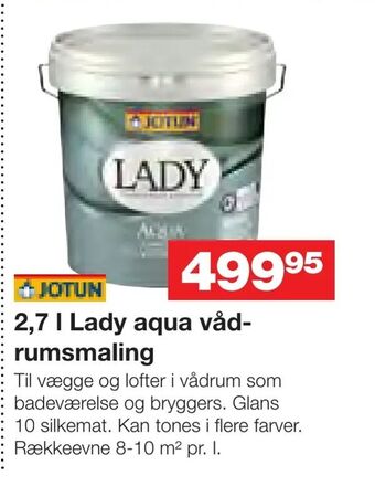 Bauhaus 2,7 l Lady aqua vådrumsmaling tilbud