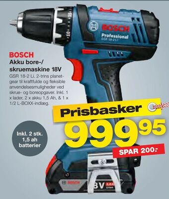 Bauhaus Akku bore-/ skruemaskine 18V tilbud