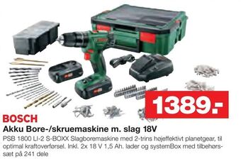 Bauhaus Akku Bore-/skruemaskine m. slag 18V tilbud