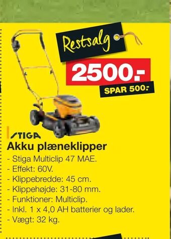 Bauhaus Akku plæneklipper tilbud