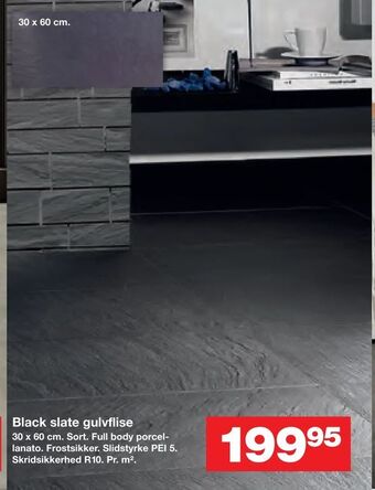 Black slate gulvflise
