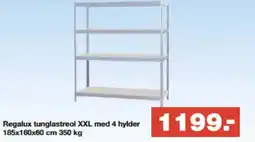 Bauhaus Regalux tunglastreol xxl med 4 hylder 185x160x60 cm tilbud