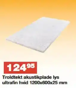 Bauhaus Troldtekt akustikplade lys ultrafin hvid 1200x600x25 mm tilbud