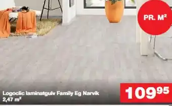 Bauhaus Logoclic laminatgulv family eg narvik 2,47 m² tilbud