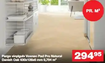 Bauhaus Pergo vinylgulv voxnan pad pro natural danish oak 630x126x6 mm tilbud