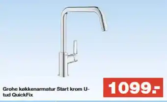 Bauhaus Grohe køkkenarmatur start krom u- tud quickfix tilbud