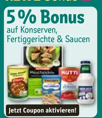 REWE Auf konserven, fertiggerichte & saucen tilbud