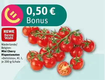 REWE Niederlande/ Belgien: Mini Cherry Rispentomaten tilbud