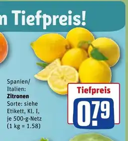 REWE Spanien/ Italien: Zitronen Sorte: si tilbud