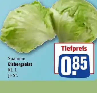 REWE Spanien: Eisbergsalat Kl. I, je St. tilbud