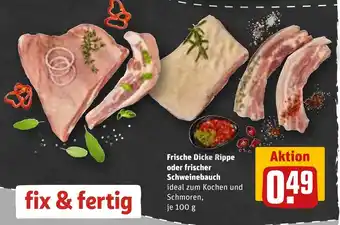 REWE Frische Dicke Rippe oder frischer Schweinebauch tilbud