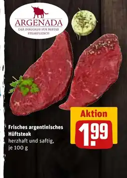 REWE Frisches argentinisches Hüftsteak herzhaft und saftig, tilbud