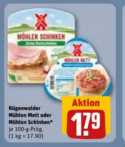 REWE Rügenwalder Mühlen Mett oder Mühlen Schinken tilbud