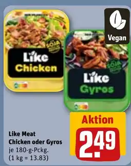 REWE Like Meat Chicken oder Gyros tilbud