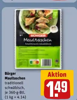 REWE Bürger Maultaschen traditionell tilbud