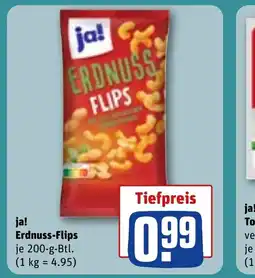 REWE ja! Erdnuss-Flips tilbud