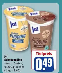 REWE ja! Sahnepudding versch. Sorten, tilbud