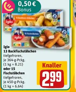 REWE iglo 13 Backfischstäbchen tilbud