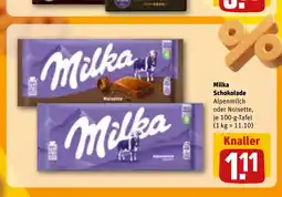 REWE Milka Schokolade Alpenmilch oder Noisette, tilbud