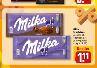 REWE Milka Schokolade Alpenmilch oder Noisette, tilbud