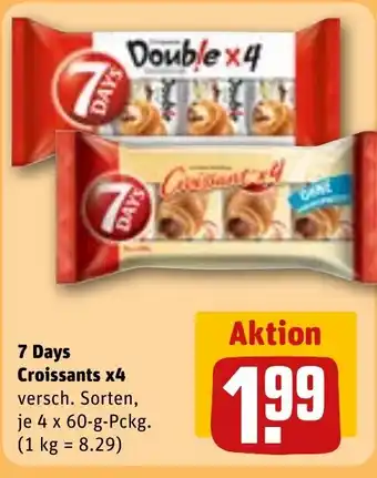 REWE 7 Days Croissants x4 versch. Sorten, tilbud