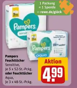 REWE Pampers Feuchttücher Sensitive, tilbud