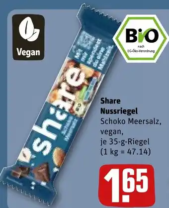 REWE Share Nussriegel Schoko Meersalz, tilbud