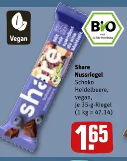 REWE Share Nussriegel Schoko Heidelbeere, tilbud