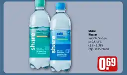 REWE Share Wasser versch. Sorten, tilbud