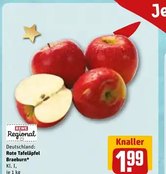 REWE Deutschland: Rote Tafeläpfel Braeburn tilbud