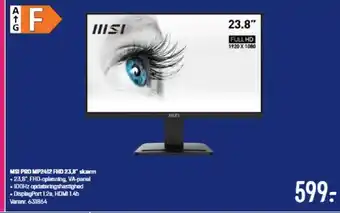 Elgiganten MSI PRO MP2412 FHD 23,8 skærm tilbud