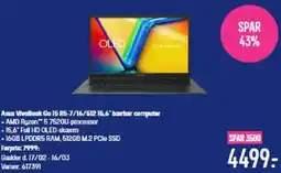 Elgiganten Asus VivoBook Go 15 R5-7/16/512 15,6" bærbar computer tilbud