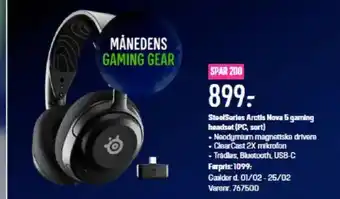 Elgiganten SteelSeries Arctis Nova 5 gaming headset (PC, sort) tilbud