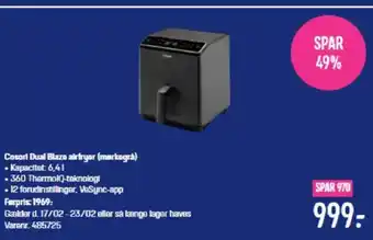 Elgiganten Cosori Dual Blaze airfryer (mørkegrå) tilbud