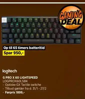 Power logitech G PRO X 60 LIGHTSPEED tilbud