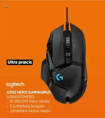 Power Logitech g502 hero gamingmus logig502hero tilbud