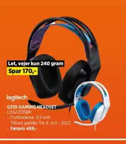 Power G335 GAMING HEADSET LOGG335BK tilbud