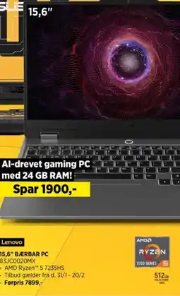 Power Lenovo 15,6" BÆRBAR PC tilbud