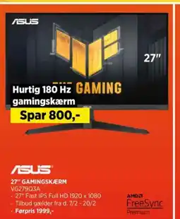 Power ASUS 27" GAMINGSKÆRM VG279Q3A tilbud