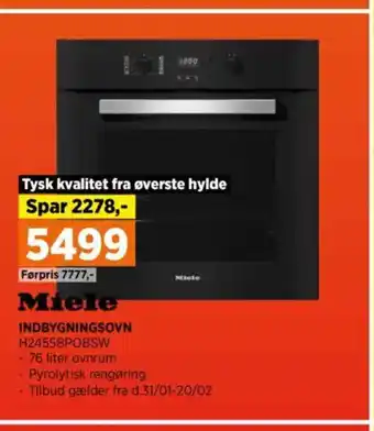 Power Miele INDBYGNINGSOVN H2455BPOBSW tilbud