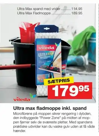 Bauhaus Ultra max fladmoppe inkl. spand tilbud
