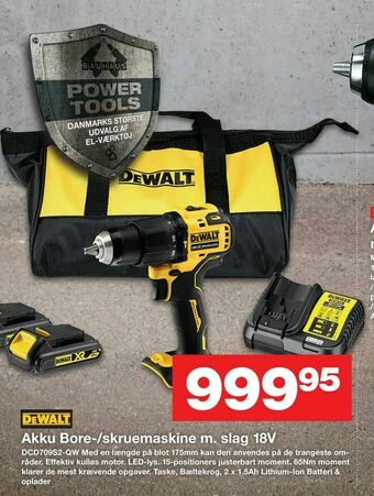 Bauhaus Akku Bore-/skruemaskine m. slag 18V tilbud