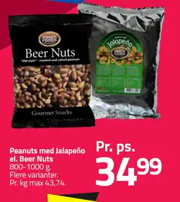 Fleggaard Peanuts med Jalapeño el. Beer Nuts tilbud