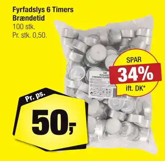 Calle Fyrfadslys 6 Timers Brændetid tilbud