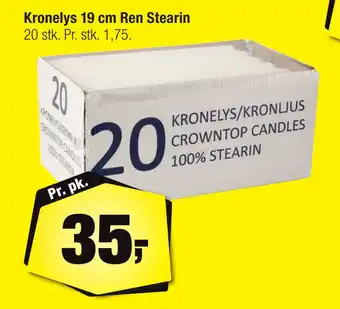 Calle Kronelys 19 cm Ren Stearin tilbud