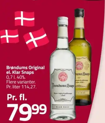 Fleggaard Brøndums Original el. Klar Snaps tilbud